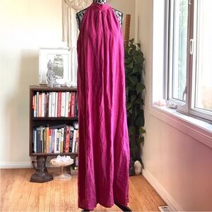 ANGELA MODA Linen Dress
Women M Fusia Halter Maxi Trapeze Swing Made in Italy